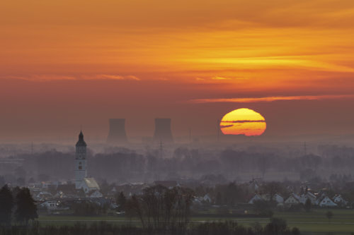 Sonnenaufgang über Langenau